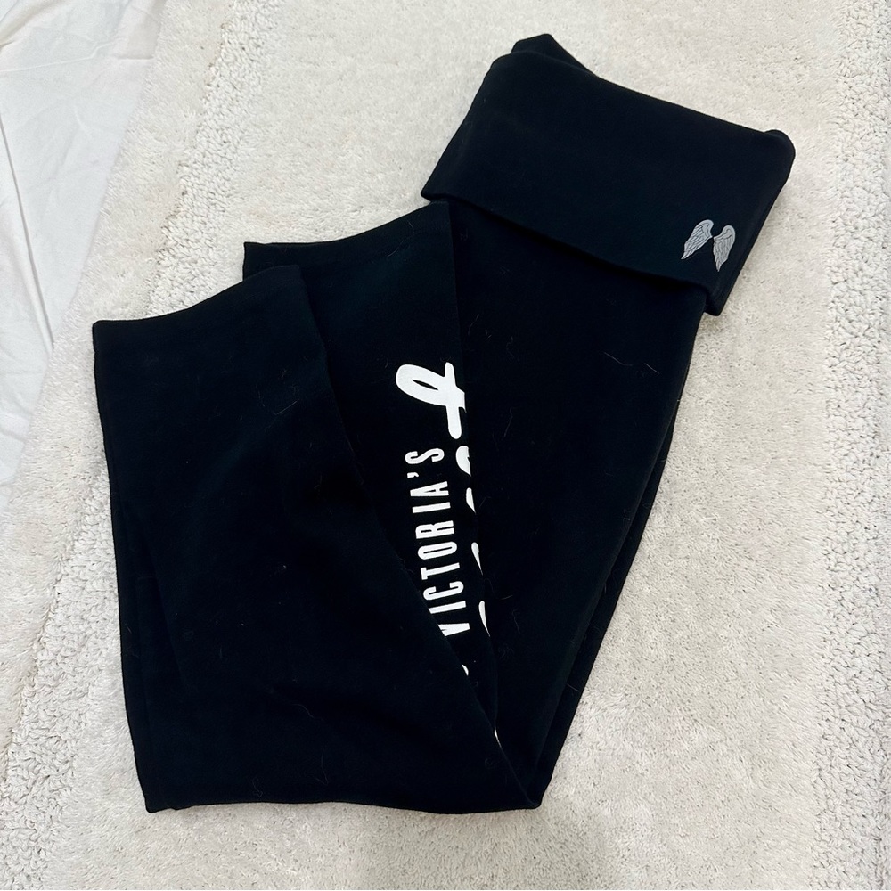 Victoria’s Secret Cotton Angel Foldover Logo Crop Legging Small
